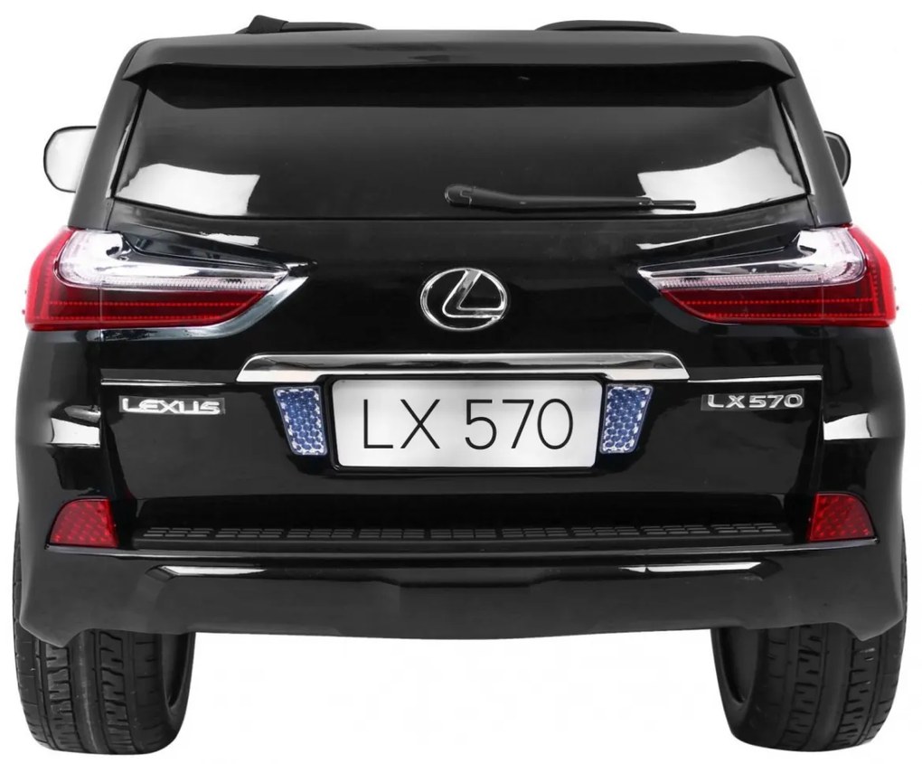 Carro elétrico para Crianças 24V 4x4 2 Lugares Lexus LX570 Rodas de EVA, Assento de couro Preto Pintado