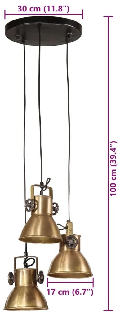 Candeeiro suspenso 25 W 30x30x100 cm E27 bronze antigo