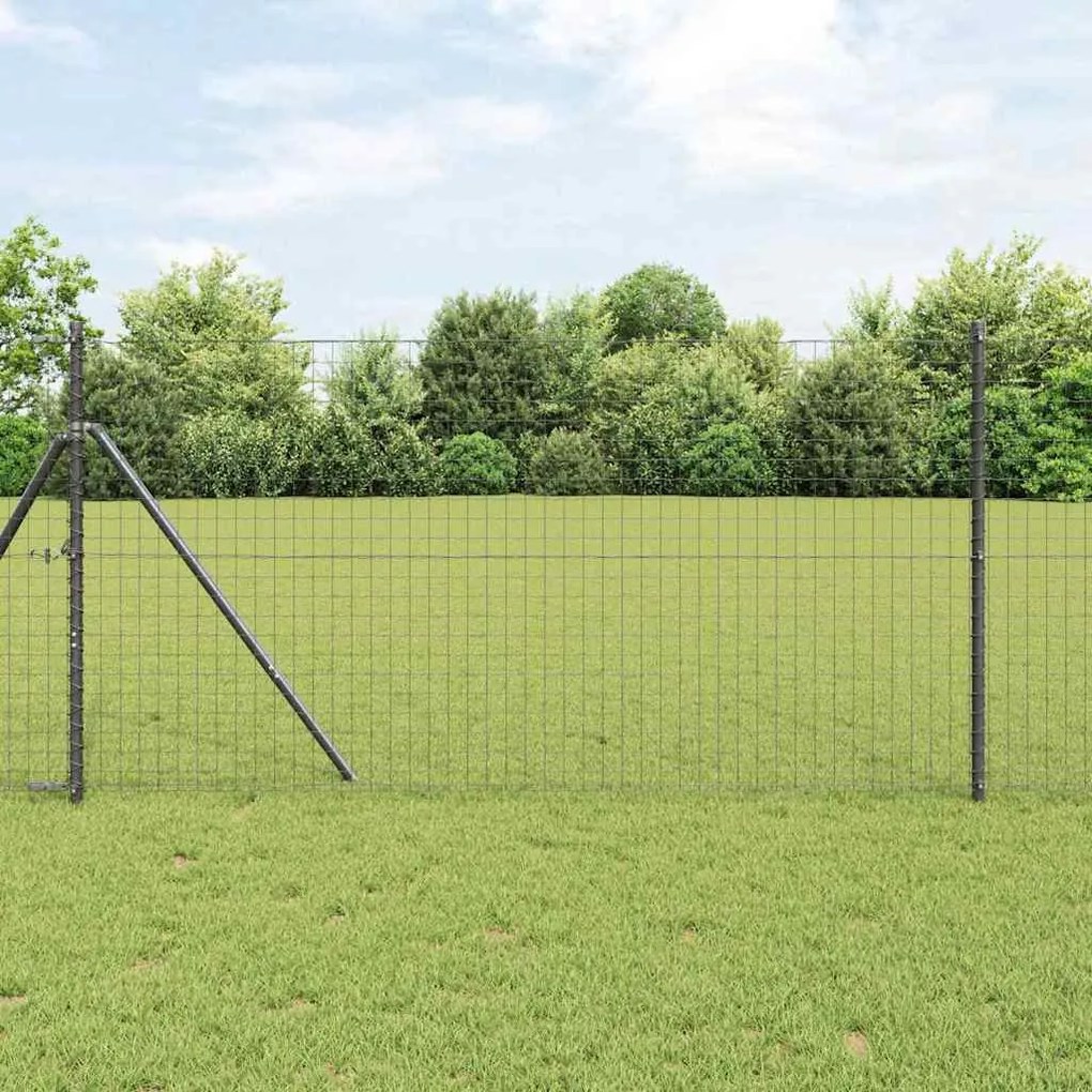 vidaXL posts de cerca 26 pcs cinzas Ø32 mm 150 cm em aço galvanizado