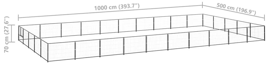 Canil para cães 50 m² aço preto
