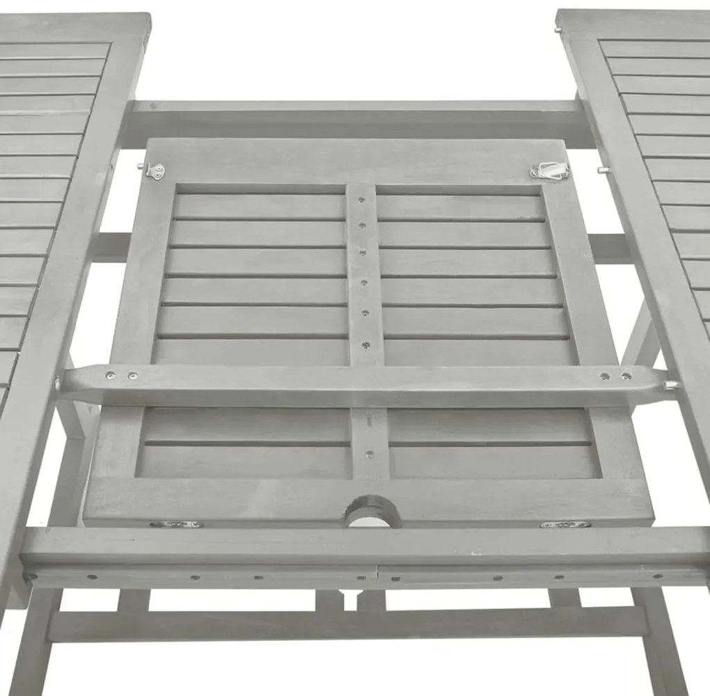 Mesa de Jardim 200 x 100 x 75 cm Madeira Maciça de Acácia Cinza