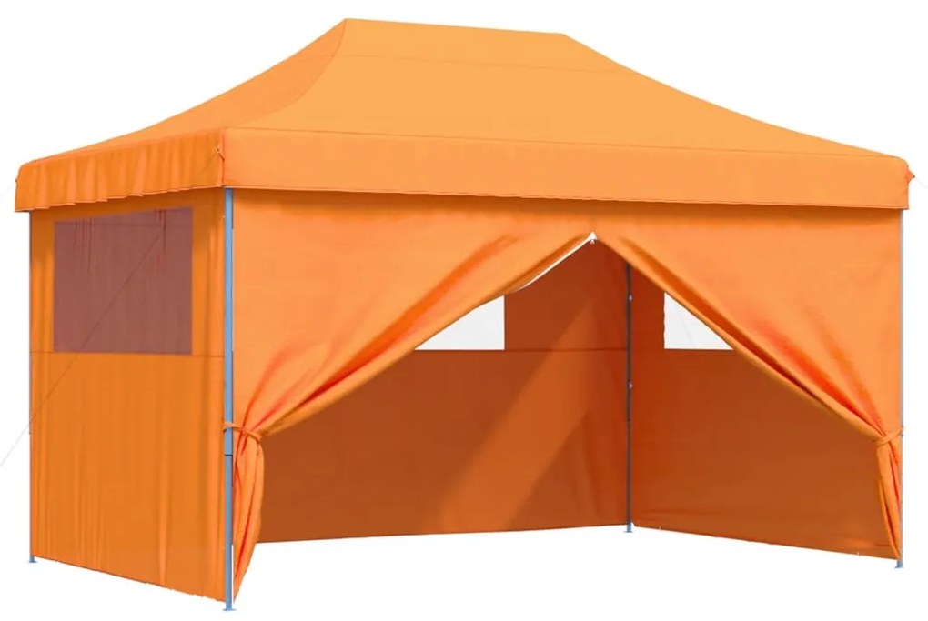 Tenda para festas pop-up dobrável c/ 4 paredes laterais laranja