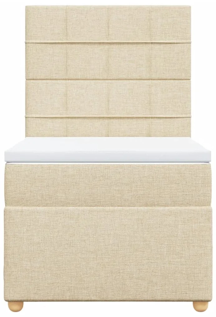 Cama com molas/colchão 90x190 cm tecido cor creme