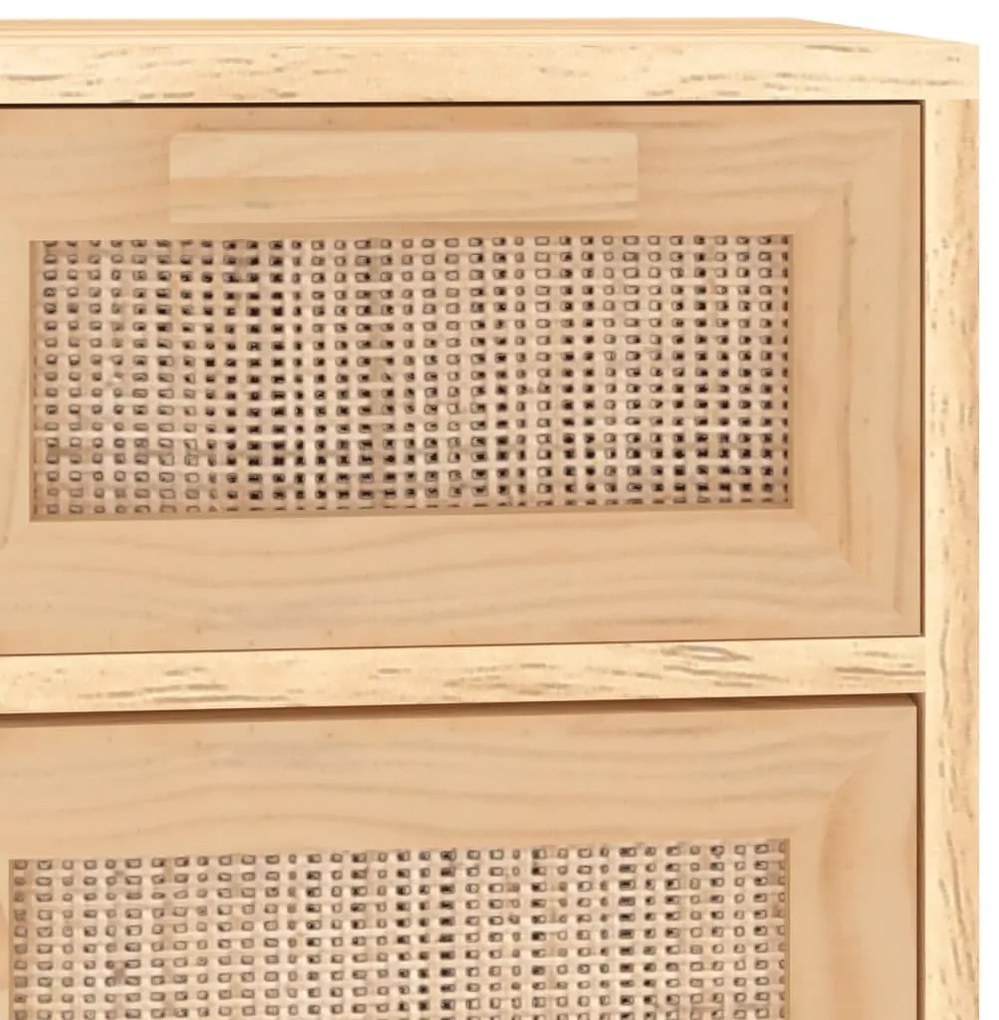 Aparador 60x30x75 cm pinho maciço/vime natural castanho