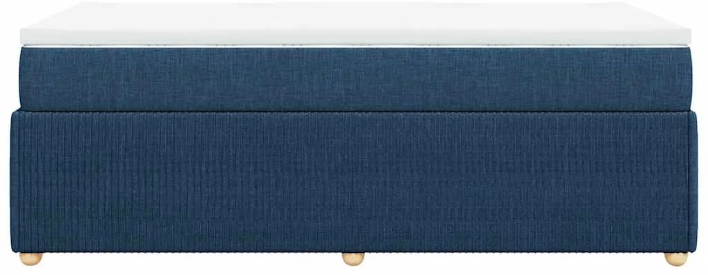Cama com molas/colchão 90x190 cm tecido azul