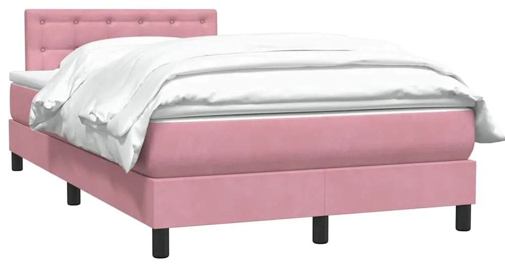 Cama com molas/colchão 120x220 cm veludo rosa