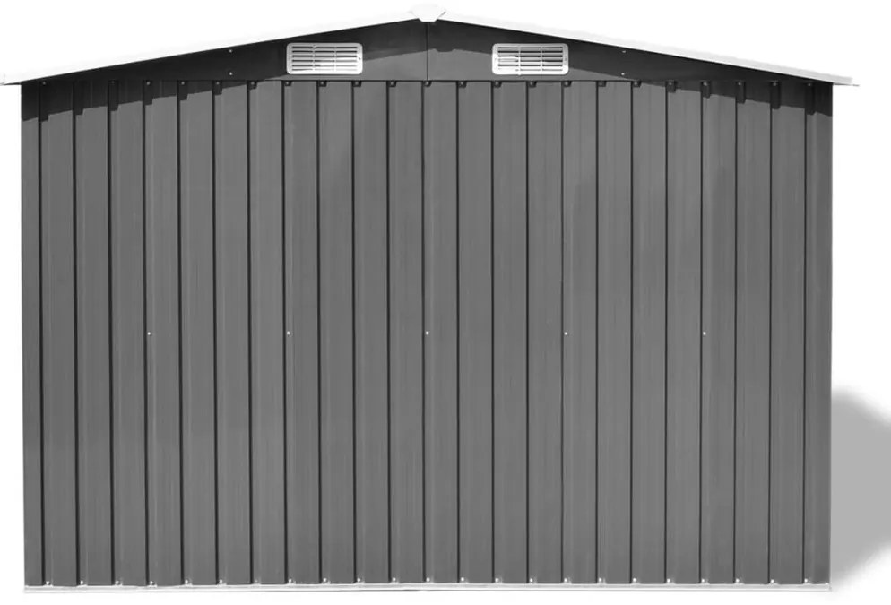 Abrigo de jardim metal cinzento 257x205x178 cm