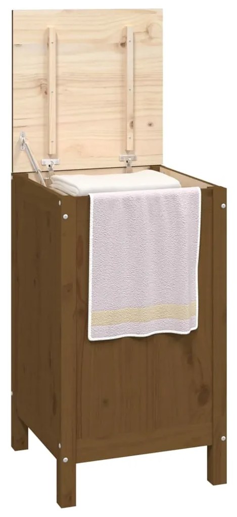 Caixa p/ roupa 44x44x76 cm madeira pinho maciça castanho mel