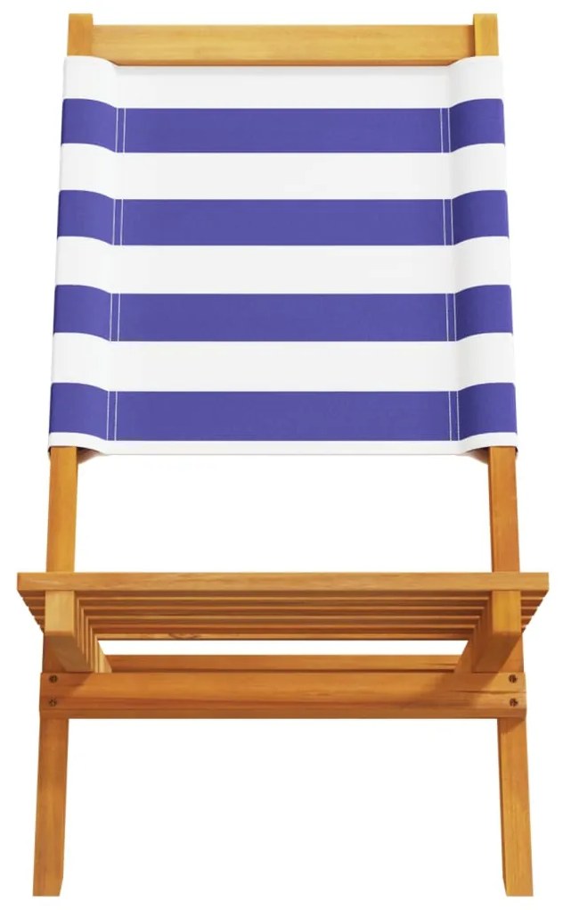Cadeiras de jardim dobráveis 8 pcs tecido/madeira azul e branco