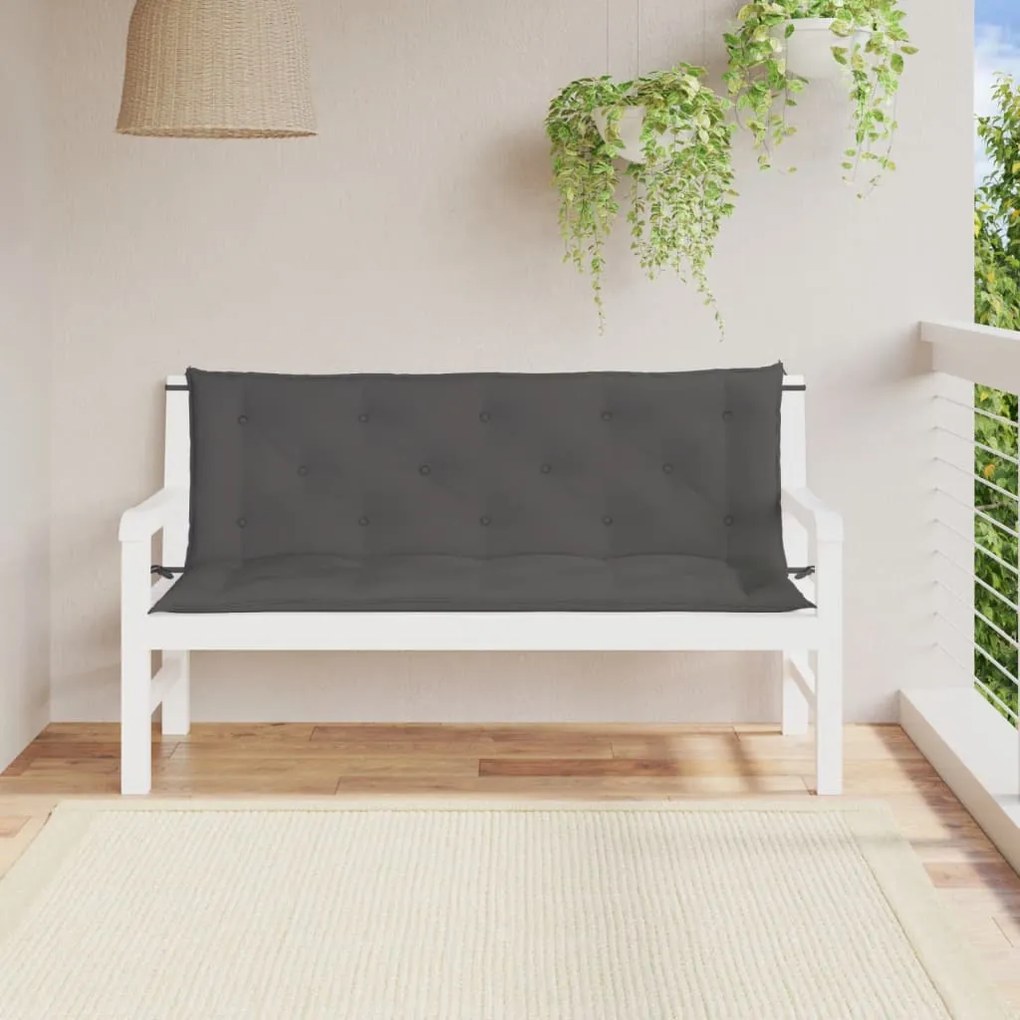 vidaXL Almofadões banco jardim 2pcs 150x50x7cm tecido oxford antracite