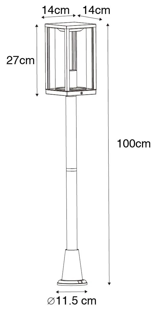 Candeeiro de pé vintage para exterior dourado antigo 100 cm IP44 - Charlois Industrial,Clássico / Antigo