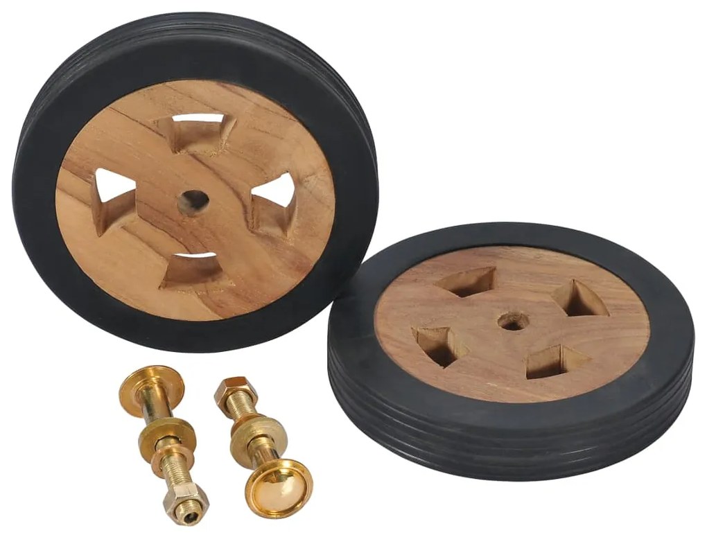 vidaXL Rodas para espreguiçadeira 2 pcs madeira teca maciça