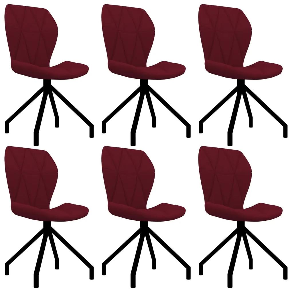 3053368 vidaXL Cadeiras de jantar 6 pcs couro artificial vermelho tinto