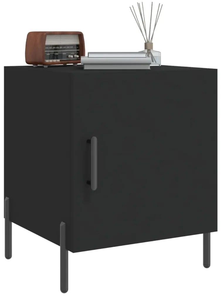 Mesa de cabeceira 2 pcs 40x40x50 cm derivados de madeira preto