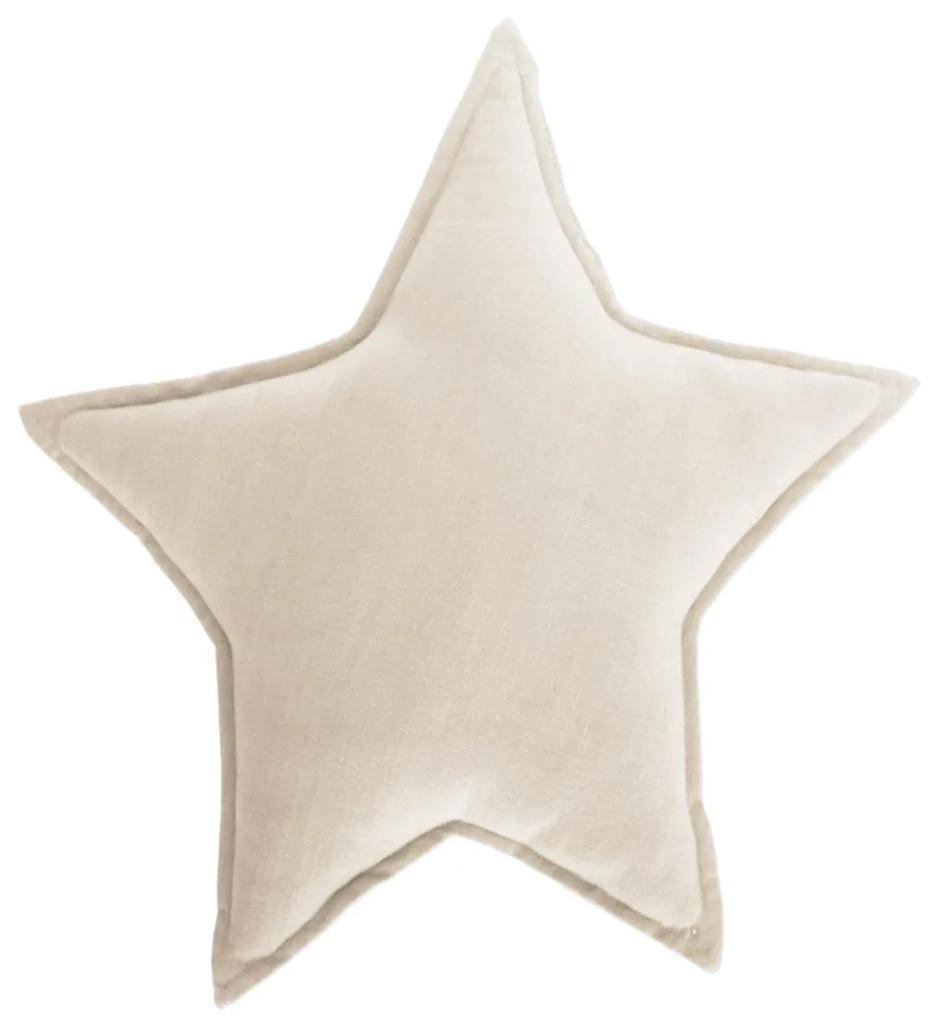 Kave Home - Almofada estrela Noor 100% algodão (GOTS) bege 44 x 30 cm