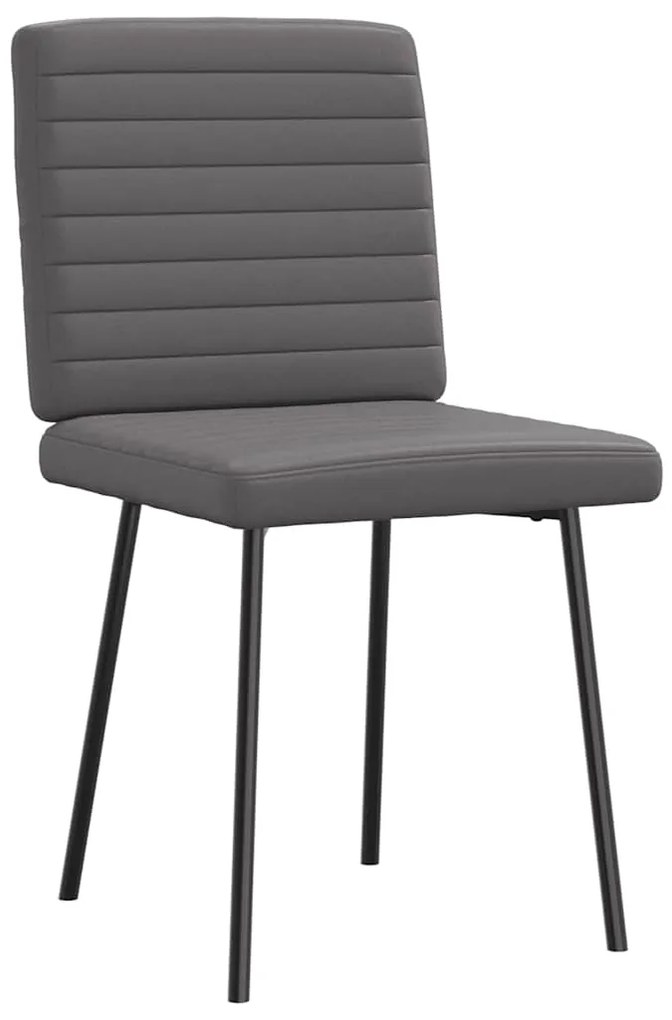 Cadeiras de jantar 6 pcs couro artificial cinzento