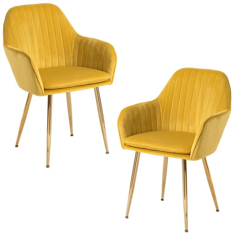 Pack 2 Cadeiras Chic Golden - Amarelo
