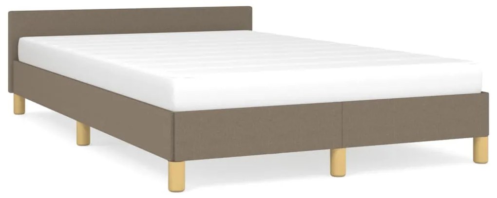 Estrutura cama c/ cabeceira 120x190 cm tecido cinza-acastanhado