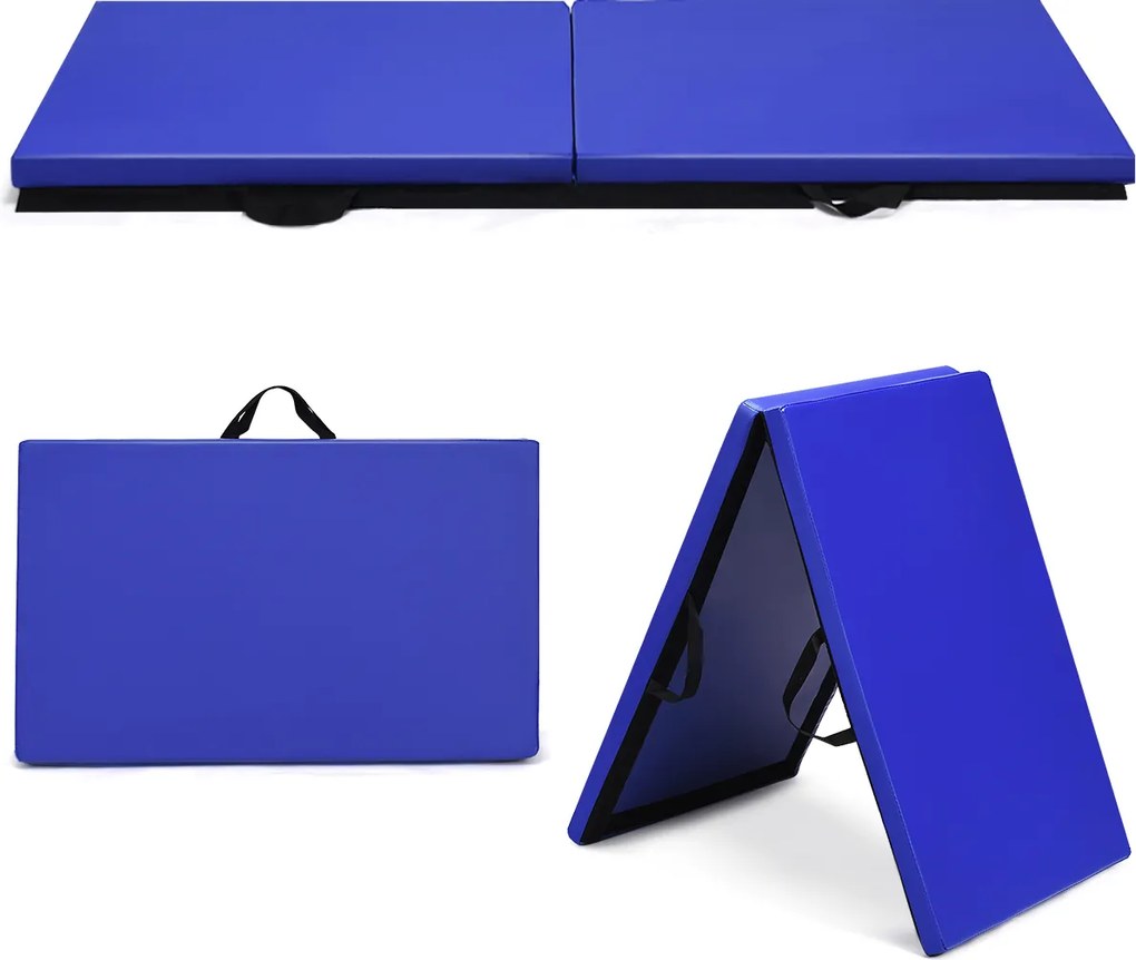 Colchão de ginástica desportiva dobrável 180 x 60 x 5 cm Tapete de ioga Tapetes de fitness Azul