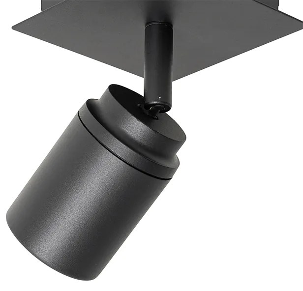 Foco de teto moderno preto quadrado IP44 - Ducha Moderno