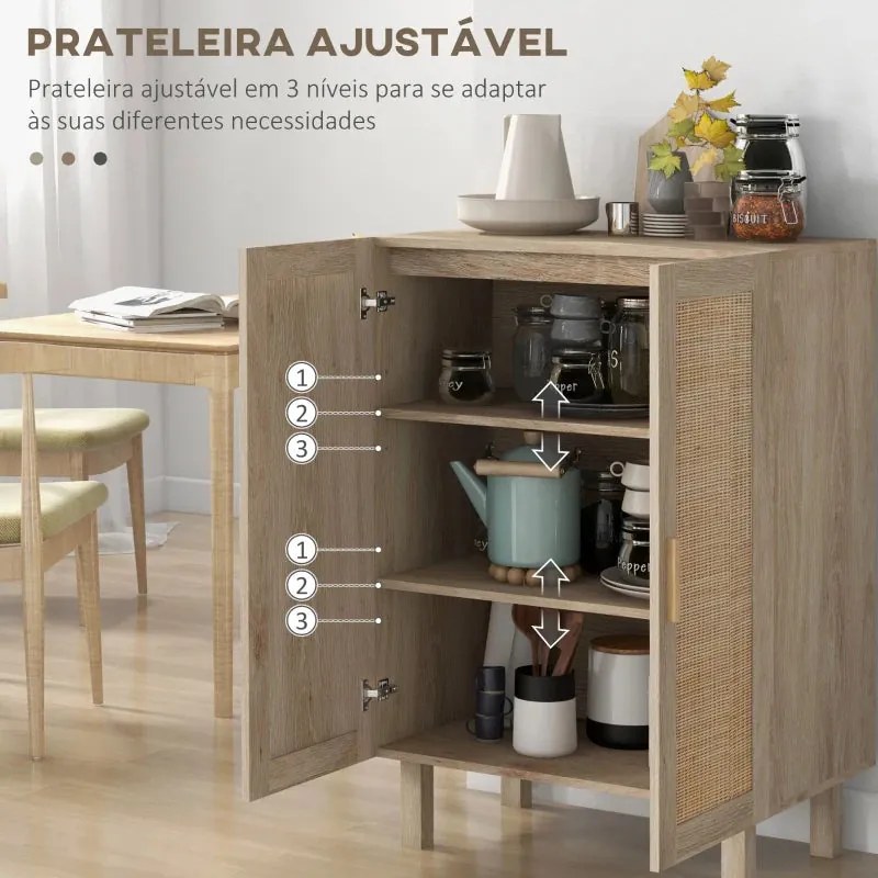 Aparador Dorte de 2 Portas de 73 cm em Vime - Design Natura