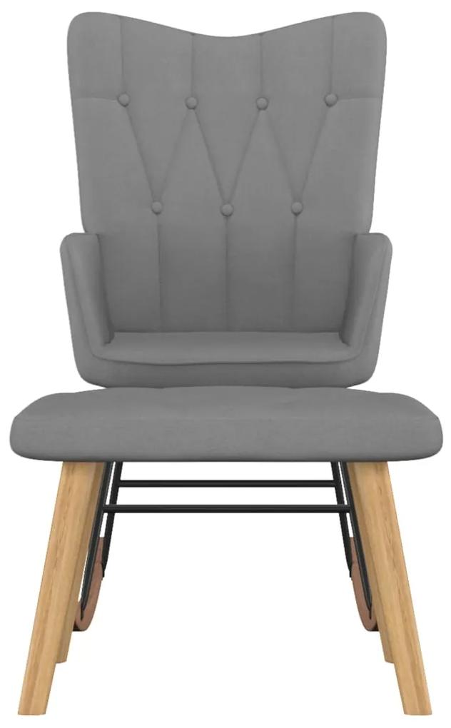 Cadeira de baloiço com banco tecido cinzento-escuro