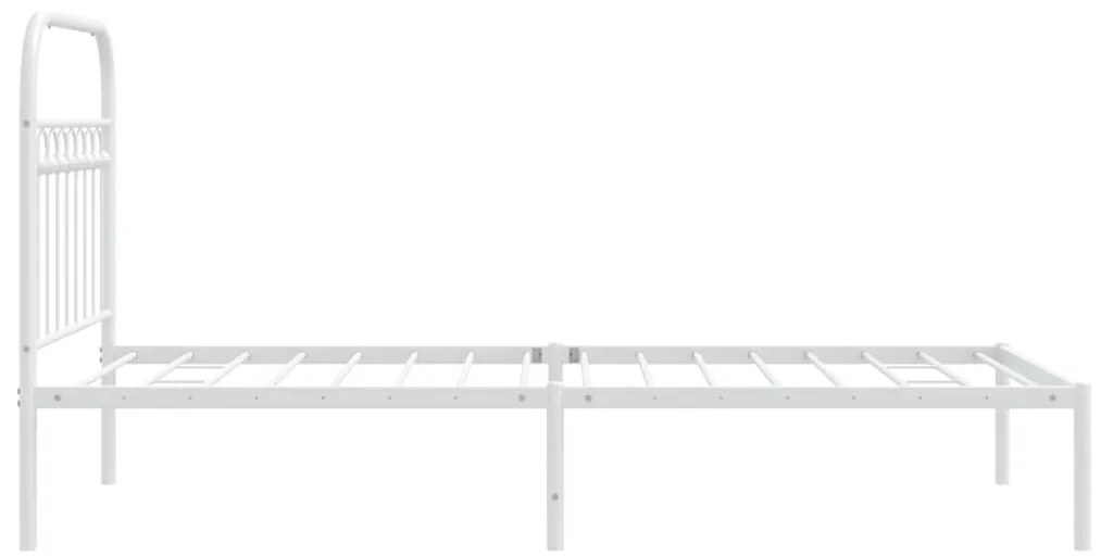 Estrutura de cama com cabeceira 90x190 cm metal branco