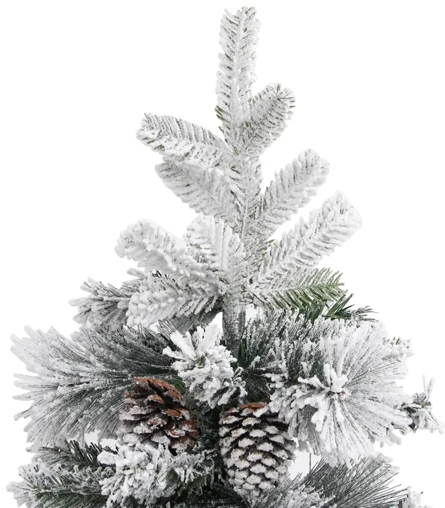 Árvore de Natal c/ flocos de neve e pinhas 195 cm PVC e PE