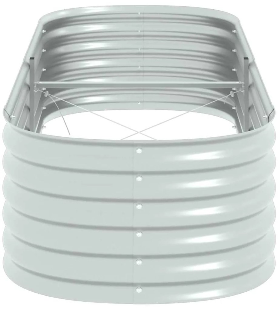 Canteiro elevado de jardim aço galvanizado 240x80x44cm prateado