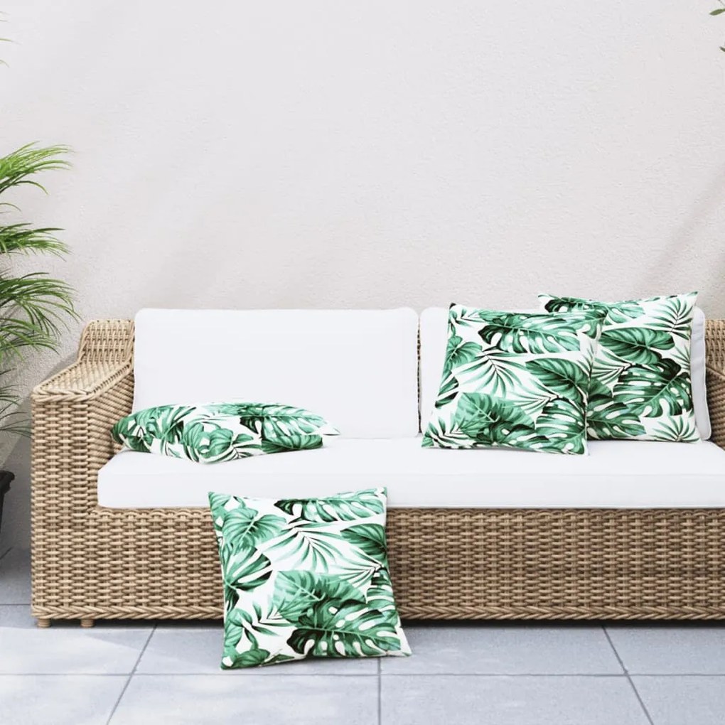 Almofadas de sofá 4 pcs 60x60 cm tecido padrão de folhas