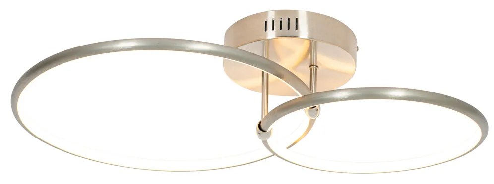 Candeeiro de teto em aço com LED regulável em 3 níveis 2 luzes - Joaniqa Moderno