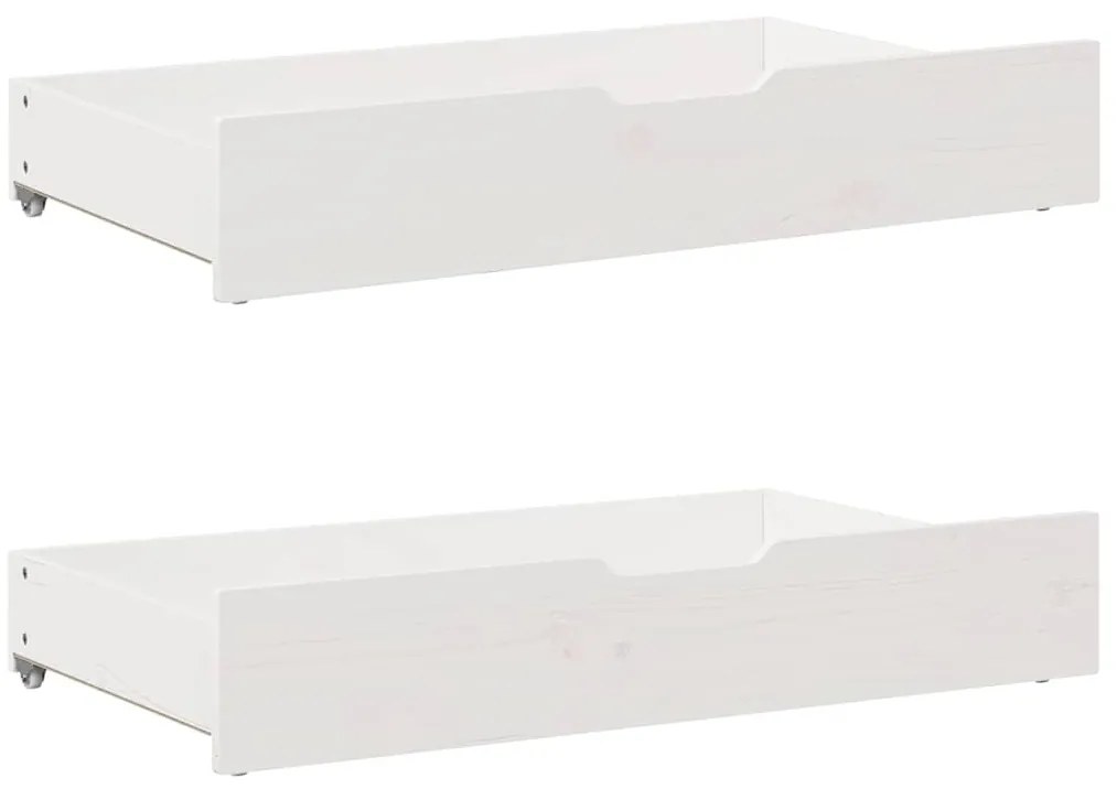 Gavetas para cama 2 pcs 90x55x17 cm pinho maciço branco