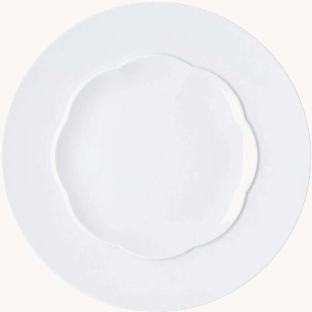 Pratos rasos em porcelana Sonetto, conjunto de 6