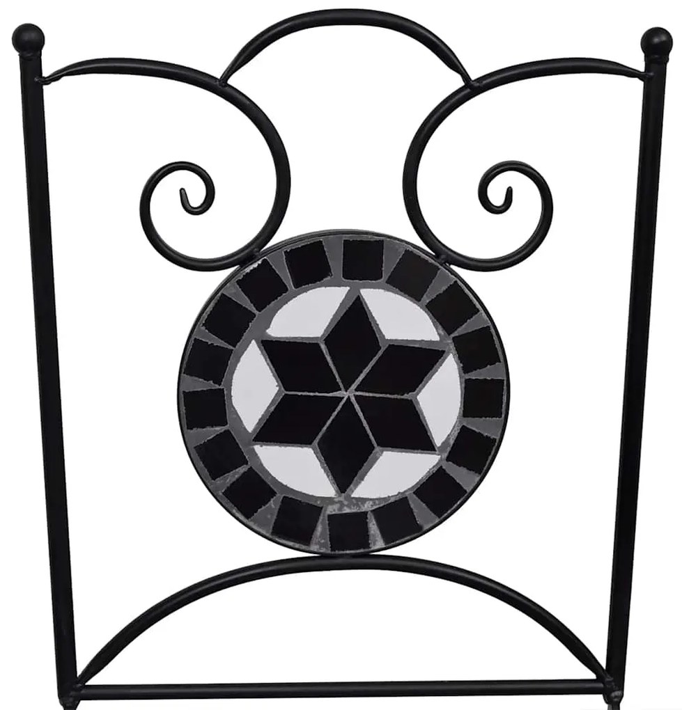 Cadeiras de bistrô dobráveis 2 pcs cerâmica preto e branco