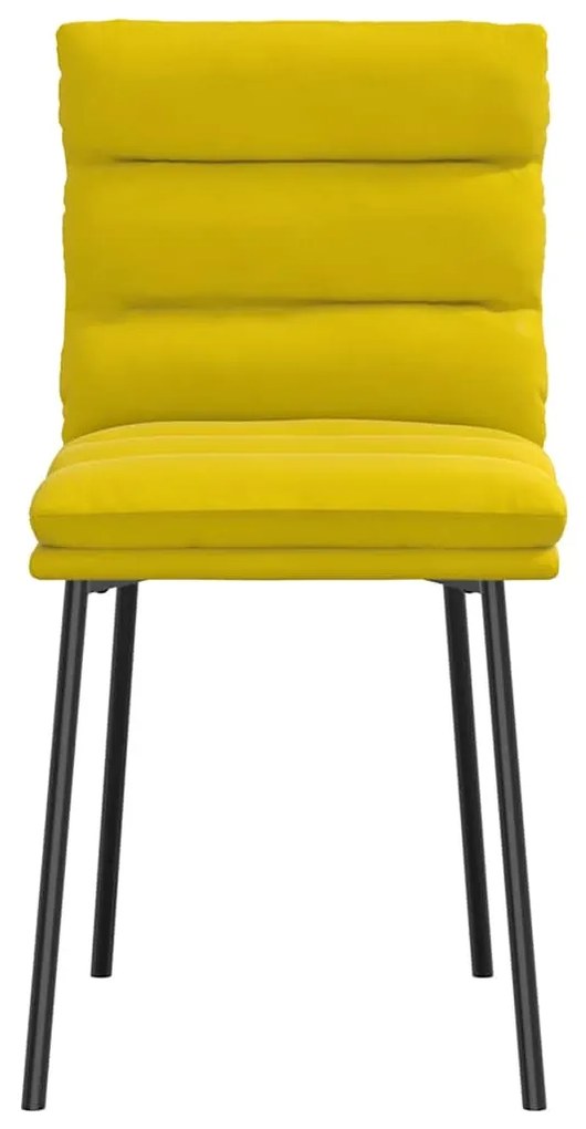 Cadeiras de jantar 2 pcs veludo amarelo