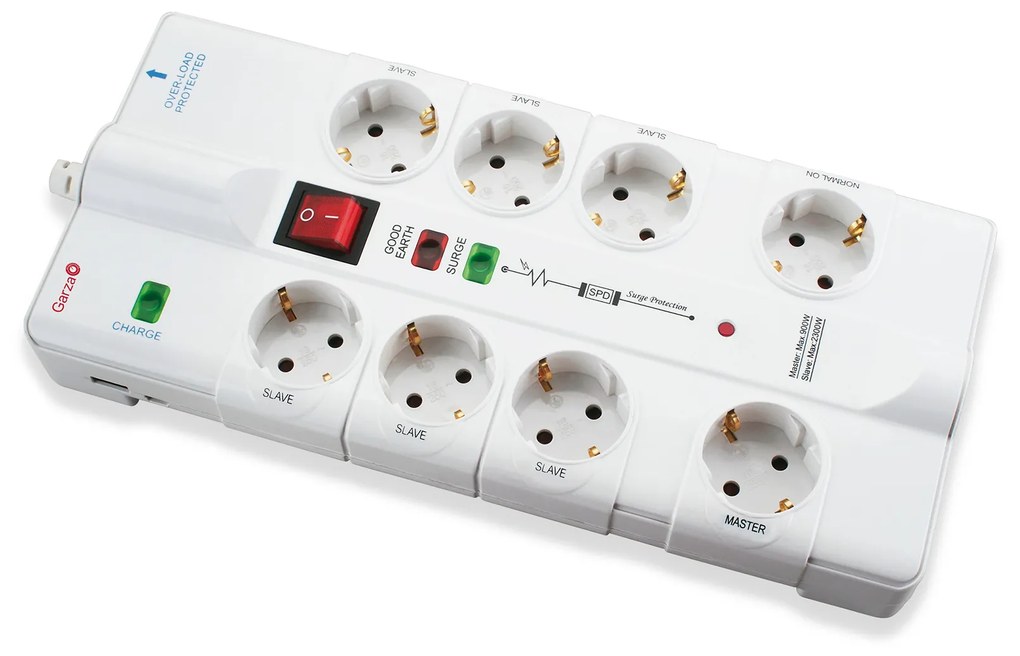 Extensão 5 Tomadas com Interruptor+Usb+Tv+Rj11 1.4M