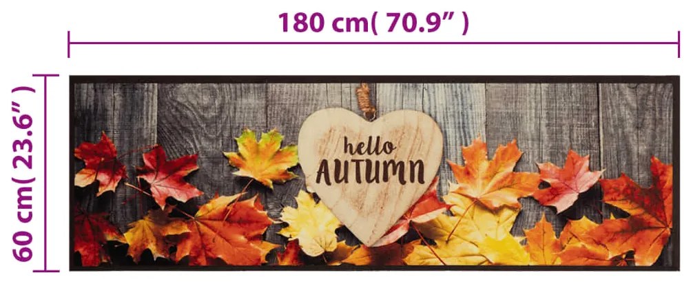 Tapete de cozinha lavável 60x180 cm veludo padrão autumn