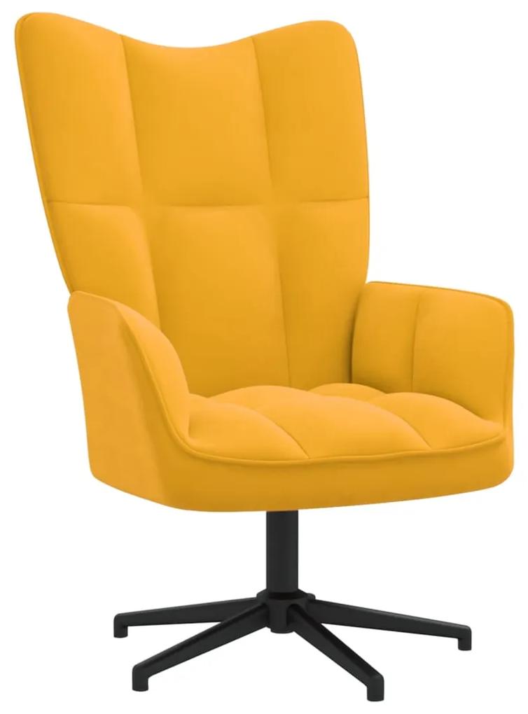 328102 vidaXL Cadeira de descanso veludo amarelo mostarda