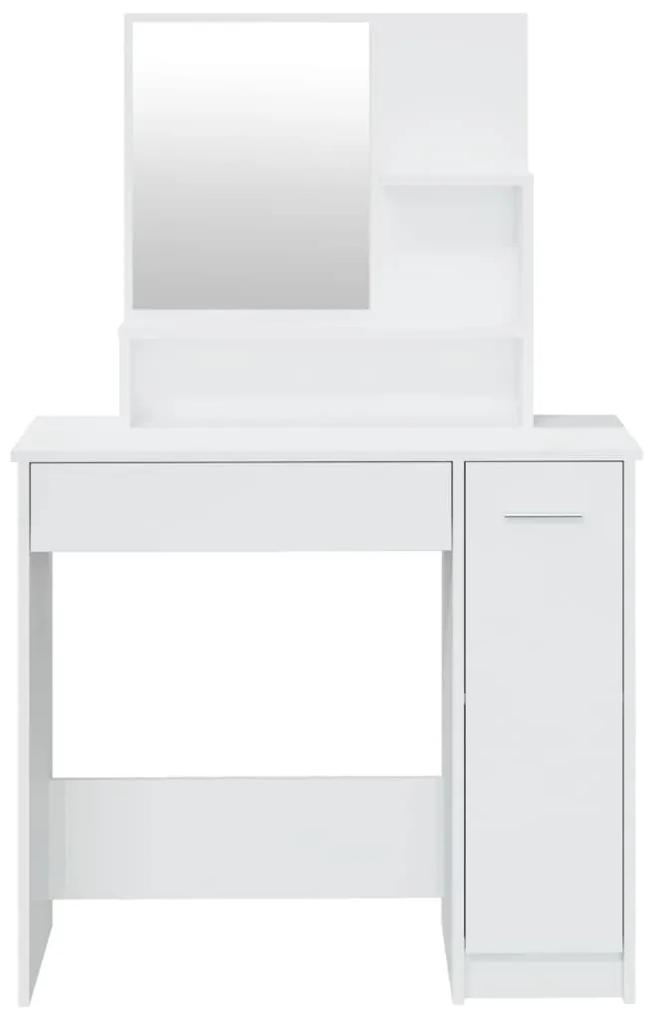 Toucador com espelho 86,5x35x136 cm branco brilhante