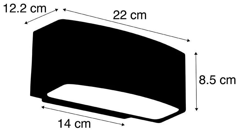 Candeeiro de parede exterior moderno preto IP44 - Latina