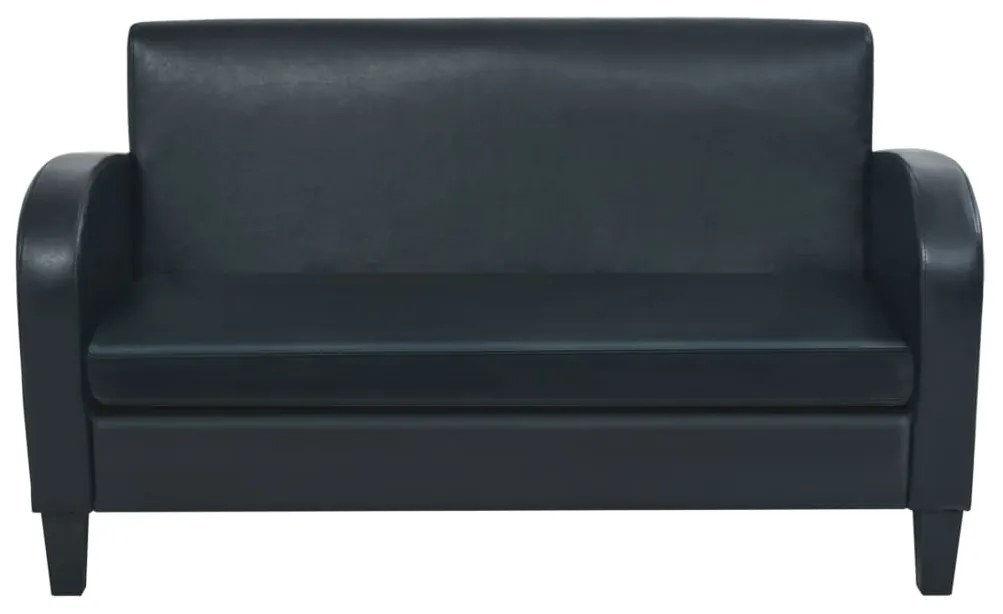 Conjunto de sofás 2 pcs couro artificial preto