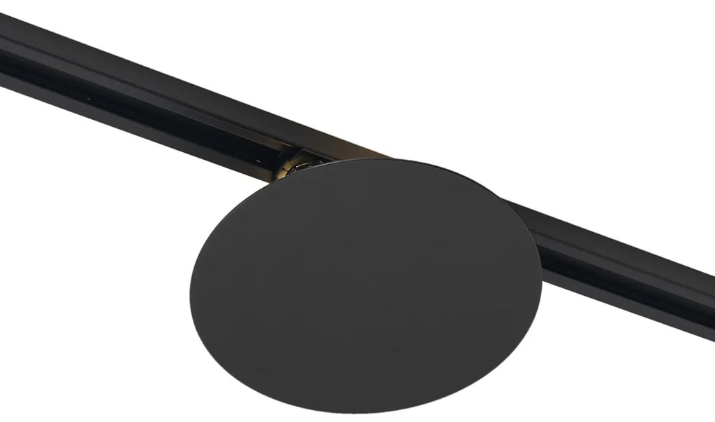 Plafon moderno preto para sistema de calha monofásico 2-luzes - Iconic Pulley Moderno