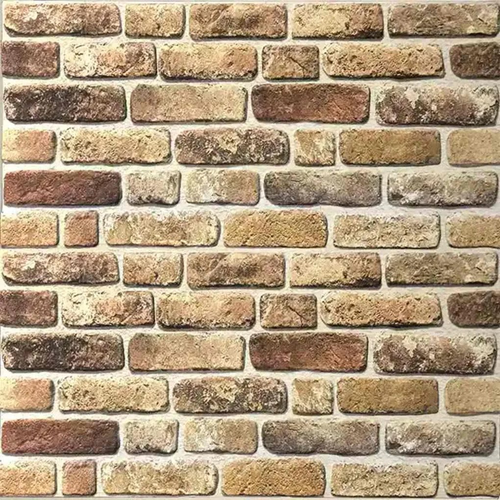 Painéis de parede 3D c/ design tijolos areia-escuros 10 pcs EPS