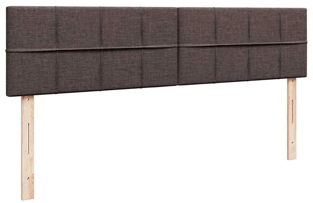 Estrutura de cama otomana com colchões tecido castanho escuro