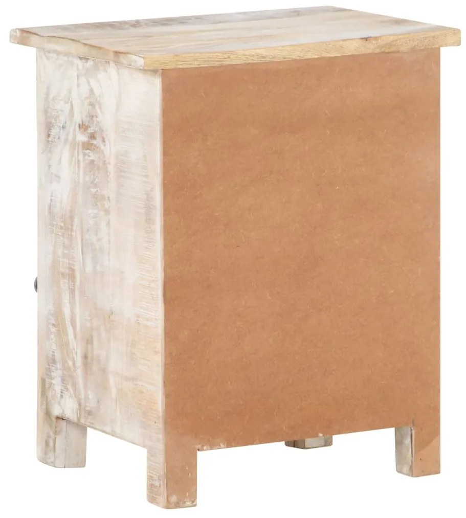 Mesa de cabeceira 40x30x50 cm madeira de acácia áspera