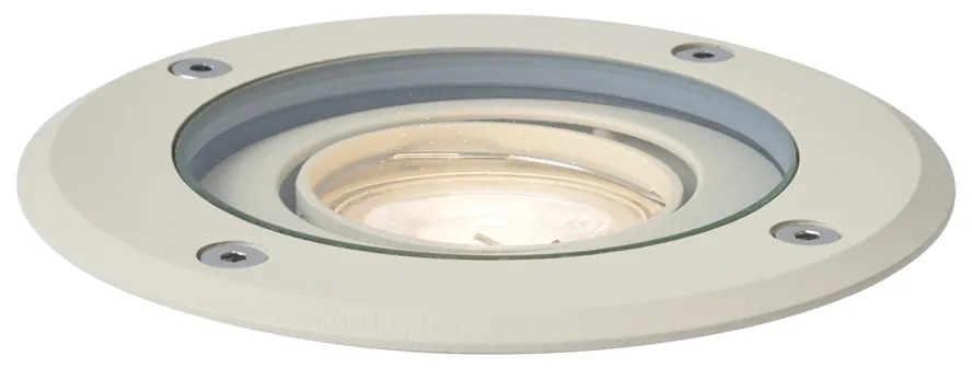 Foco de chão moderno bege cinza GU10 50mm ajustável IP65 - Delux Moderno