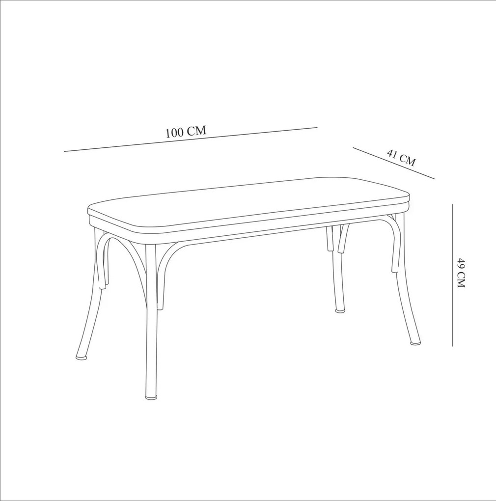 Banco Oliver – Preto – 100 cm x 49 cm x 41 cm