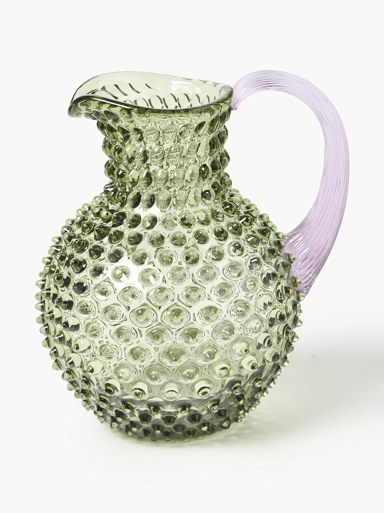 Jarro de vidro artesanal Hobnail, 2 L