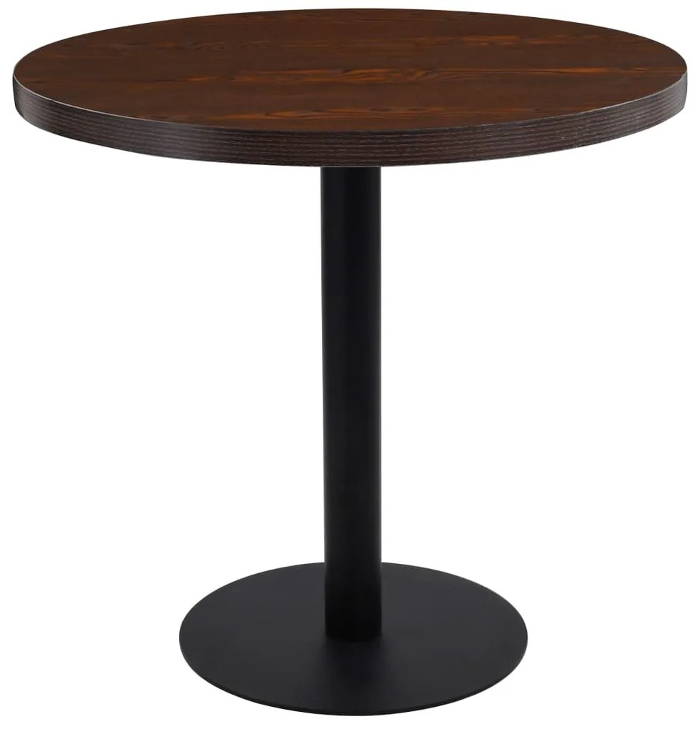 Mesa bistrô 80 cm MDF castanho-escuro