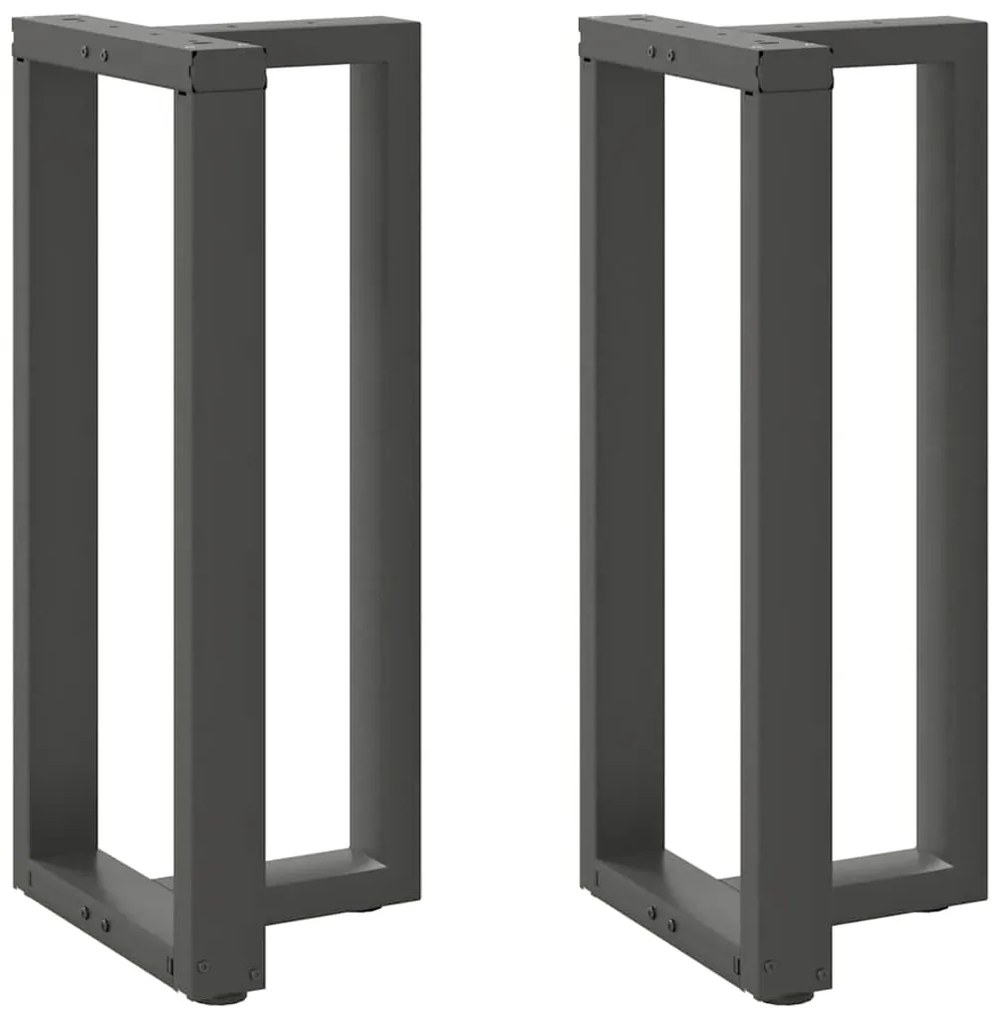 vidaXL Pés para mesa de bar em forma de T, 2 peças, antracite, 50x35x(90-91) cm, aço